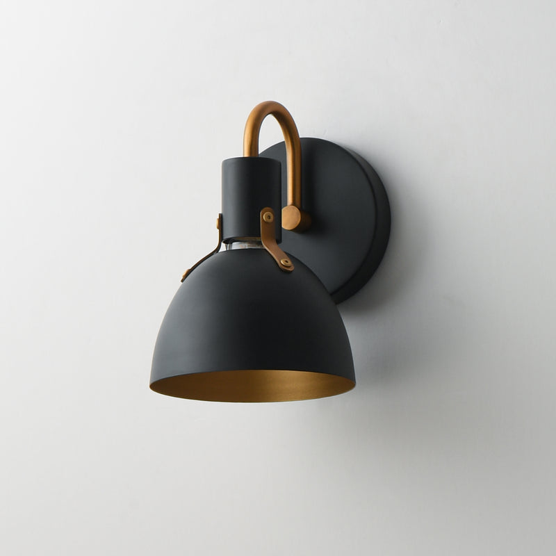 Maxim 12341BKAB Dusk 1 Light Wall Sconce | Black / Antique Brass