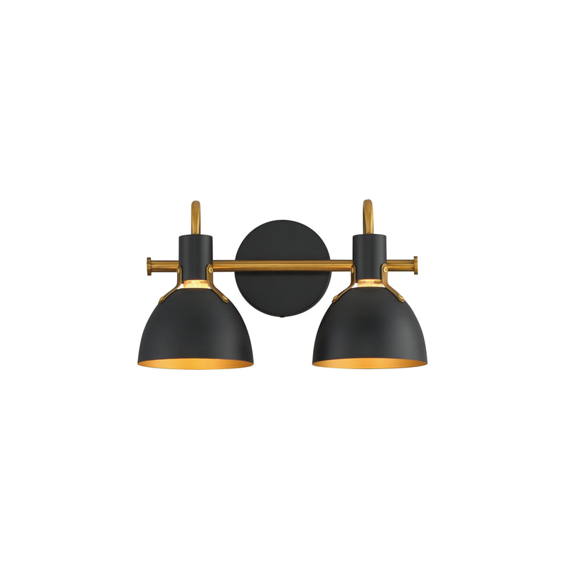 Maxim 12342BKAB Dusk 2 Light Wall Sconce | Black / Antique Brass