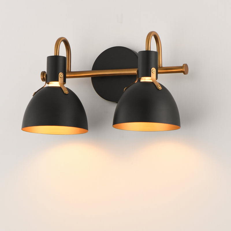 Maxim 12342BKAB Dusk 2 Light Wall Sconce | Black / Antique Brass