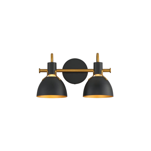 Maxim 12342BKAB Dusk 2 Light Wall Sconce | Black / Antique Brass