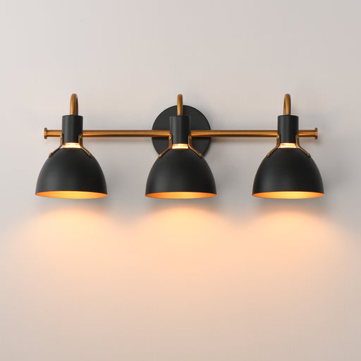 Maxim 12343BKAB Dusk 3 Light Wall Sconce | Black / Antique Brass