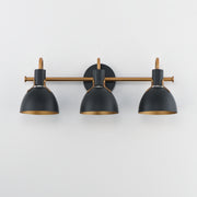 Maxim 12343BKAB Dusk 3 Light Wall Sconce | Black / Antique Brass