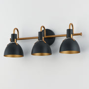 Maxim 12343BKAB Dusk 3 Light Wall Sconce | Black / Antique Brass