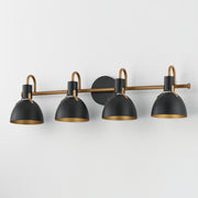 Maxim 12344BKAB Dusk 4 Light Wall Sconce | Black / Antique Brass