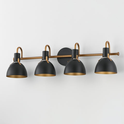 Maxim 12344BKAB Dusk 4 Light Wall Sconce | Black / Antique Brass