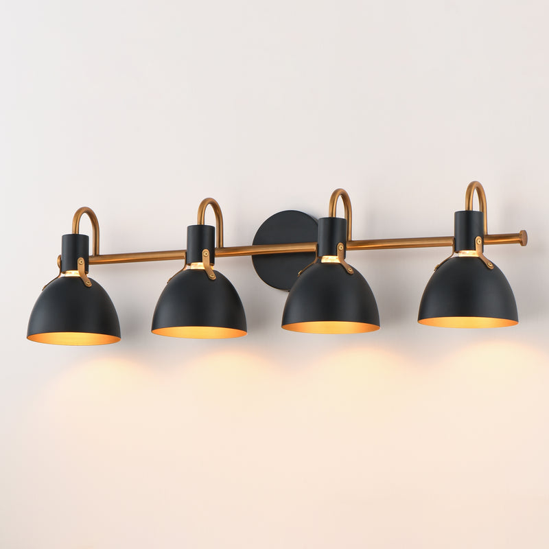 Maxim 12344BKAB Dusk 4 Light Wall Sconce | Black / Antique Brass