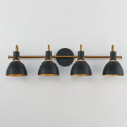 Maxim 12344BKAB Dusk 4 Light Wall Sconce | Black / Antique Brass