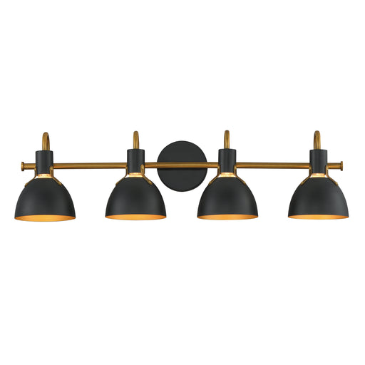 Maxim 12344BKAB Dusk 4 Light Wall Sconce | Black / Antique Brass