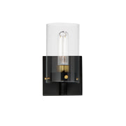 Maxim 12401CLBKSBR Pinn 1 Light Sconce | Black / Satin Brass