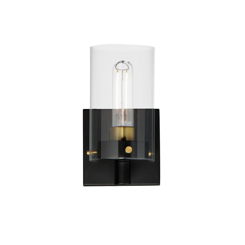 Maxim 12401CLBKSBR Pinn 1 Light Sconce | Black / Satin Brass
