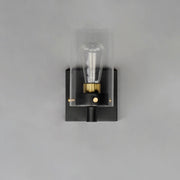 Maxim 12401CLBKSBR Pinn 1 Light Sconce | Black / Satin Brass