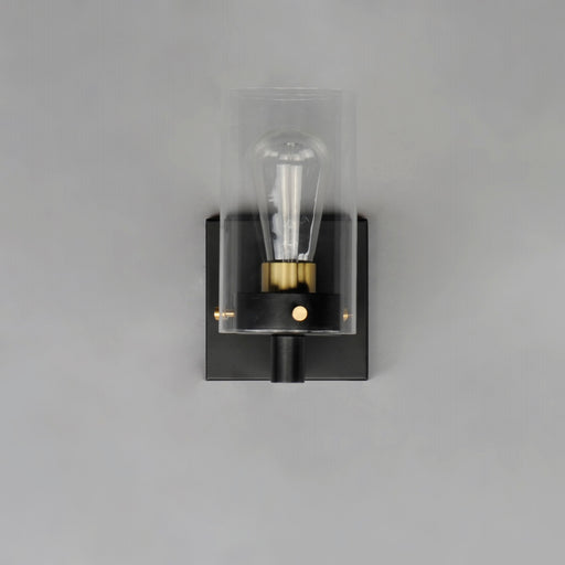 Maxim 12401CLBKSBR Pinn 1 Light Sconce | Black / Satin Brass