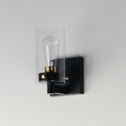 Maxim 12401CLBKSBR Pinn 1 Light Sconce | Black / Satin Brass