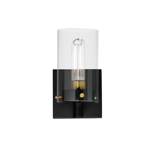 Maxim 12401CLBKSBR Pinn 1 Light Sconce | Black / Satin Brass
