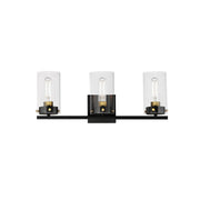 Maxim 12403CLBKSBR Pinn 3 Light Bath Vanity | Black / Satin Brass
