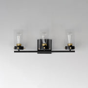 Maxim 12403CLBKSBR Pinn 3 Light Bath Vanity | Black / Satin Brass