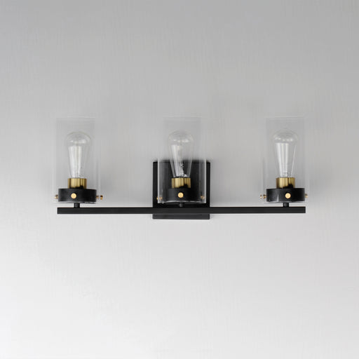 Maxim 12403CLBKSBR Pinn 3 Light Bath Vanity | Black / Satin Brass