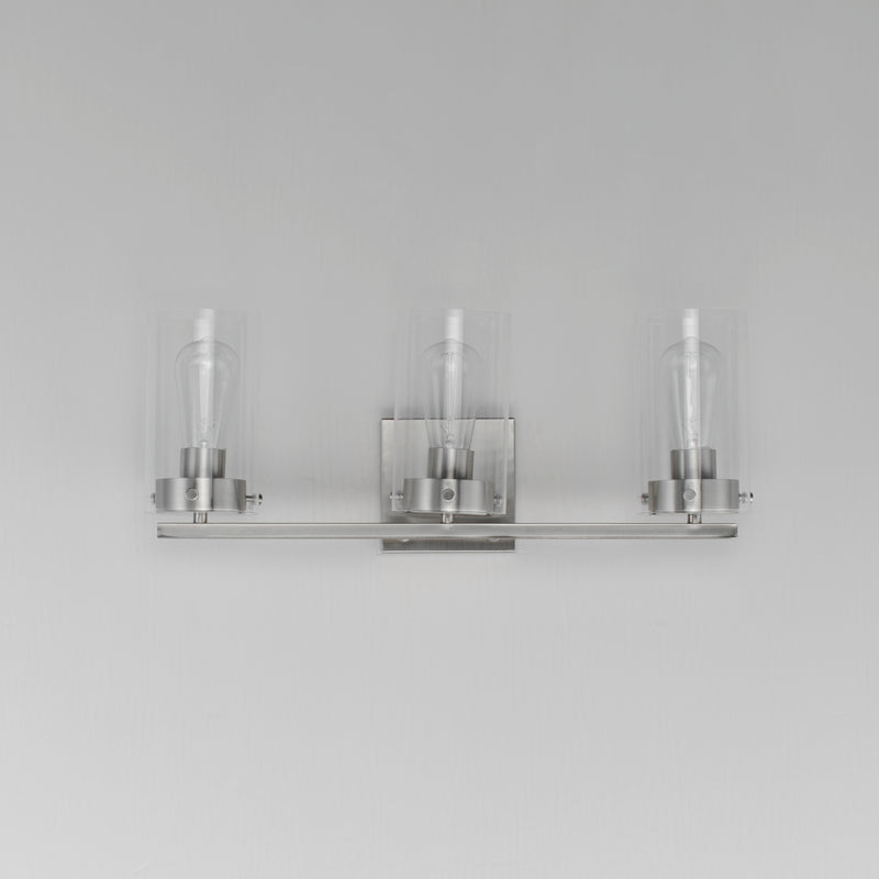 Maxim 12403CLSN Pinn 3 Light Bath Vanity | Satin Nickel