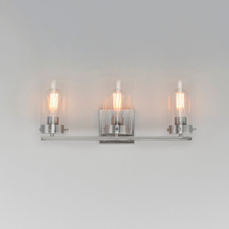 Maxim 12403CLSN Pinn 3 Light Bath Vanity | Satin Nickel