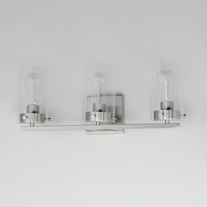 Maxim 12403CLSN Pinn 3 Light Bath Vanity | Satin Nickel