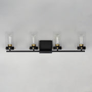 Maxim 12404CLBKSBR Pinn 4 Light Bath Vanity | Black / Satin Brass