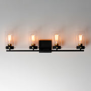 Maxim 12404CLBKSBR Pinn 4 Light Bath Vanity | Black / Satin Brass