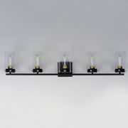 Maxim 12405CLBKSBR Pinn 5 Light Bath Vanity | Black / Satin Brass
