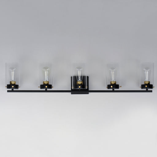 Maxim 12405CLBKSBR Pinn 5 Light Bath Vanity | Black / Satin Brass