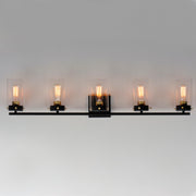 Maxim 12405CLBKSBR Pinn 5 Light Bath Vanity | Black / Satin Brass