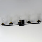 Maxim 12405CLBKSBR Pinn 5 Light Bath Vanity | Black / Satin Brass