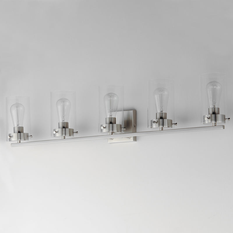 Maxim 12405CLSN Pinn 5 Light Bath Vanity | Satin Nickel