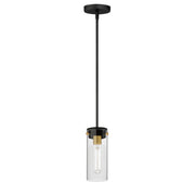 Maxim 12406CLBKSBR Pinn 1 Light Mini Pendant | Black / Satin Brass