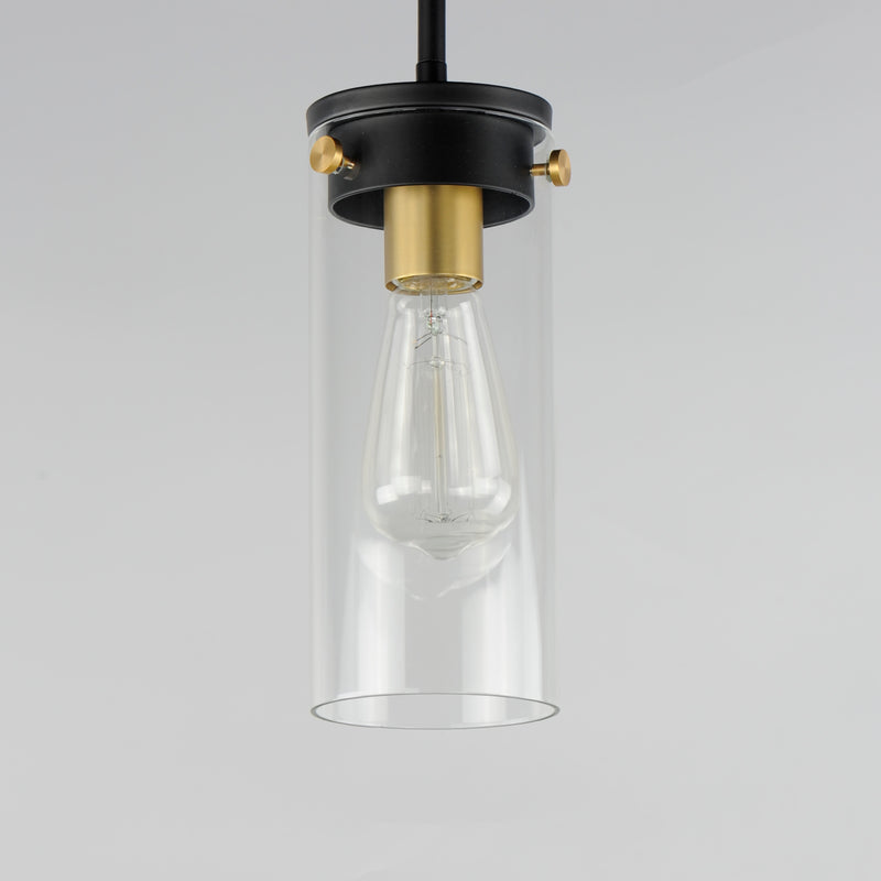 Maxim 12406CLBKSBR Pinn 1 Light Mini Pendant | Black / Satin Brass