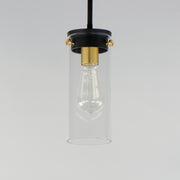 Maxim 12406CLBKSBR Pinn 1 Light Mini Pendant | Black / Satin Brass