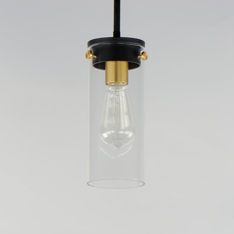 Maxim 12406CLBKSBR Pinn 1 Light Mini Pendant | Black / Satin Brass