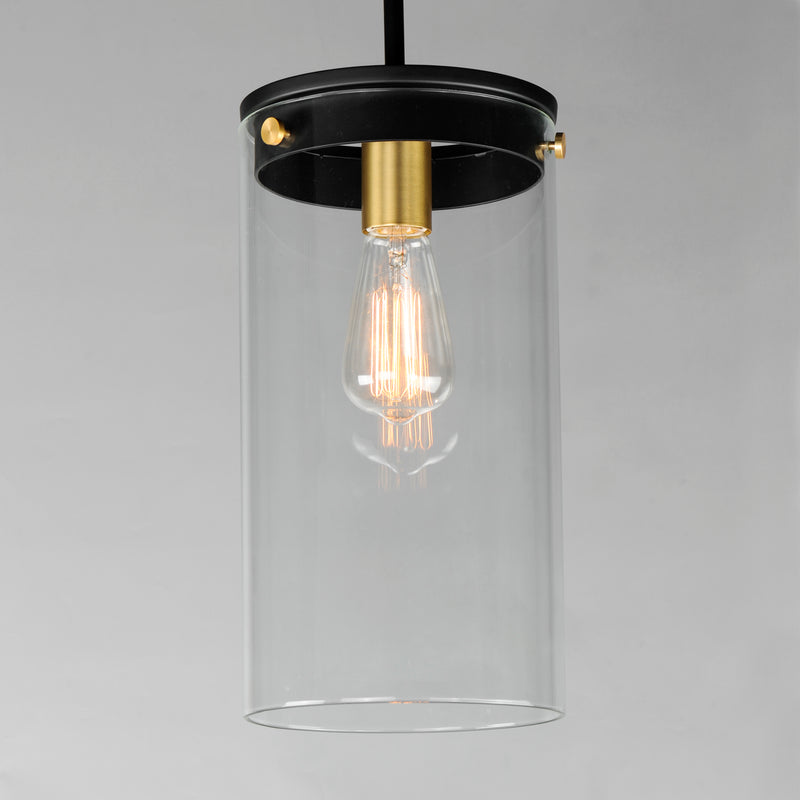 Maxim 12408CLBKSBR Pinn Large Single Pendant | Black / Satin Brass