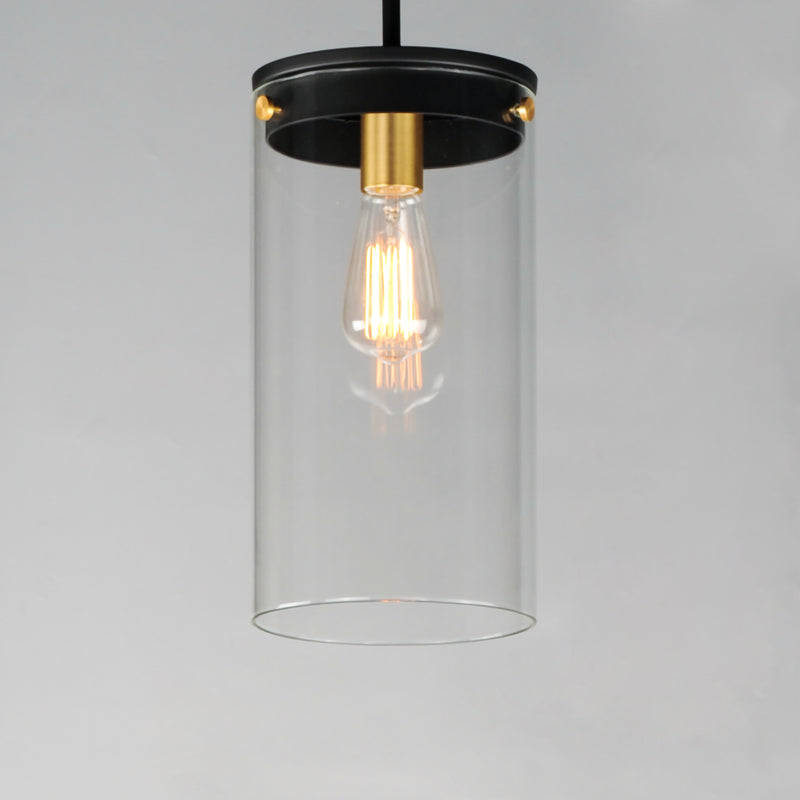 Maxim 12408CLBKSBR Pinn Large Single Pendant | Black / Satin Brass