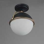 Maxim 12410SWBKWBR Duke 1 Light Semi Flush Mount | Black/Weathered Brass