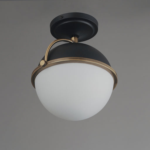 Maxim 12410SWBKWBR Duke 1 Light Semi Flush Mount | Black/Weathered Brass
