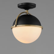 Maxim 12410SWBKWBR Duke 1 Light Semi Flush Mount | Black/Weathered Brass