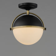 Maxim 12410SWBKWBR Duke 1 Light Semi Flush Mount | Black/Weathered Brass