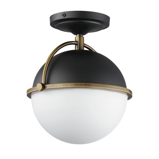 Maxim 12410SWBKWBR Duke 1 Light Semi Flush Mount | Black/Weathered Brass