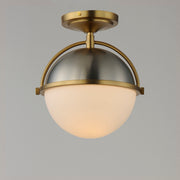 Maxim 12410SWSNSBR Duke 1 Light Semi Flush Mount | Satin Nickel / Satin Brass