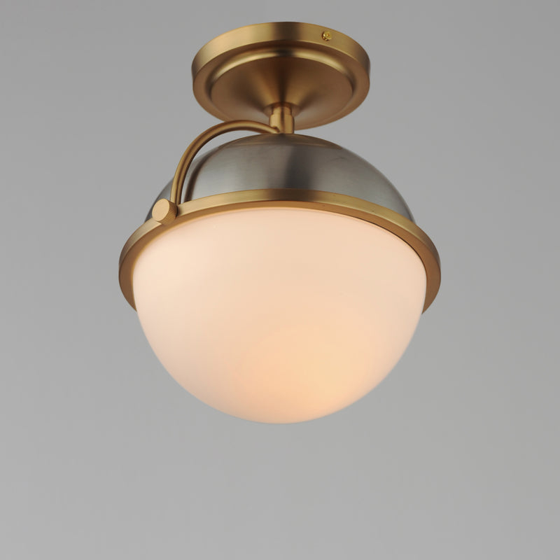 Maxim 12410SWSNSBR Duke 1 Light Semi Flush Mount | Satin Nickel / Satin Brass