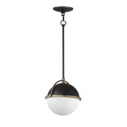 Maxim 12411SWBKWBR Duke 10" Single Pendant | Black/Weathered Brass