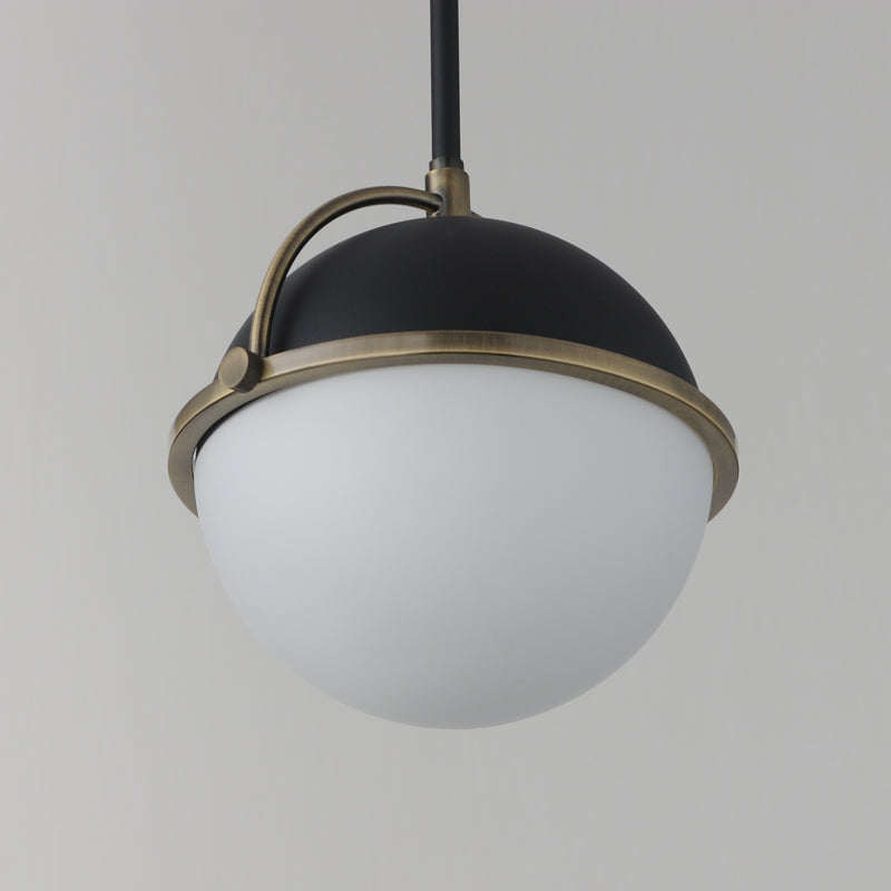 Maxim 12411SWBKWBR Duke 10" Single Pendant | Black/Weathered Brass
