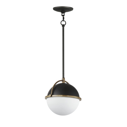Maxim 12411SWBKWBR Duke 10" Single Pendant | Black/Weathered Brass
