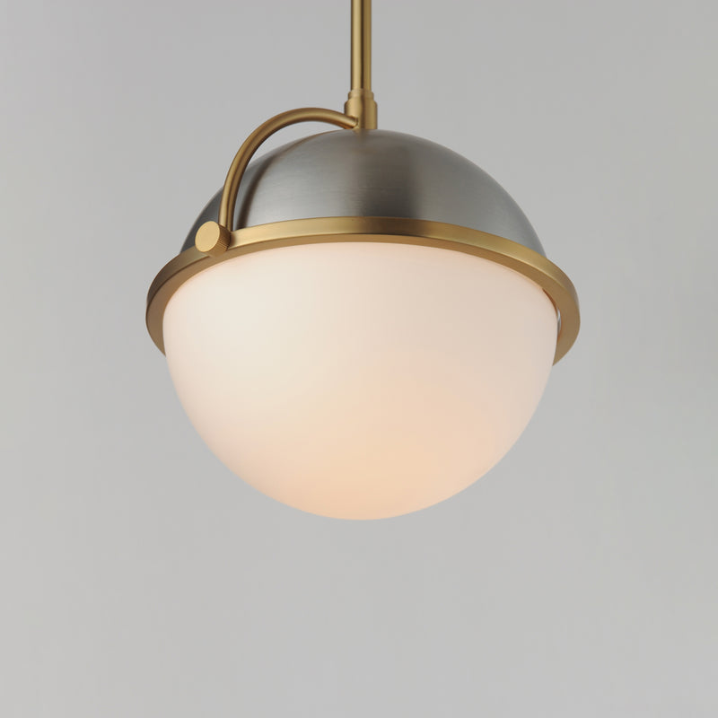 Maxim 12411SWSNSBR Duke 10" Single Pendant | Satin Nickel / Satin Brass