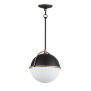 Maxim 12412SWBKWBR Duke 12" Single Pendant | Black/Weathered Brass