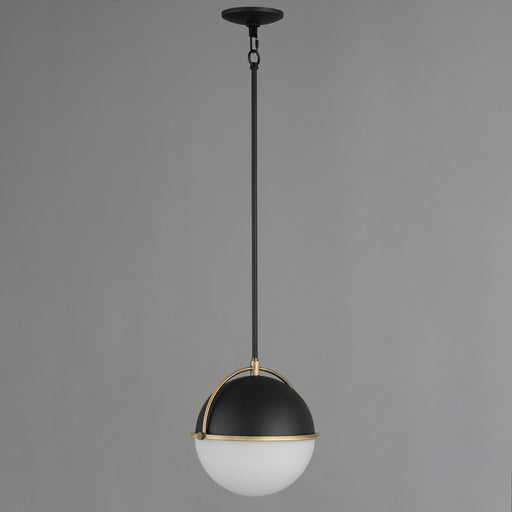 Maxim 12412SWBKWBR Duke 12" Single Pendant | Black/Weathered Brass